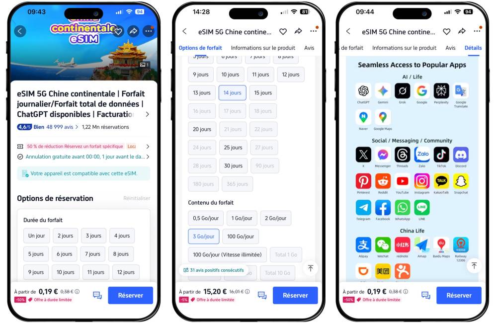 Carte eSIM chinoise, plus besoin de VPN
