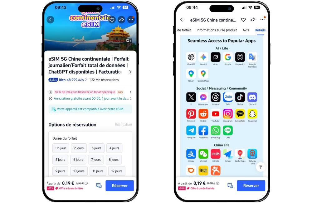 Carte-eSIM Chine, plus besoin de VPN