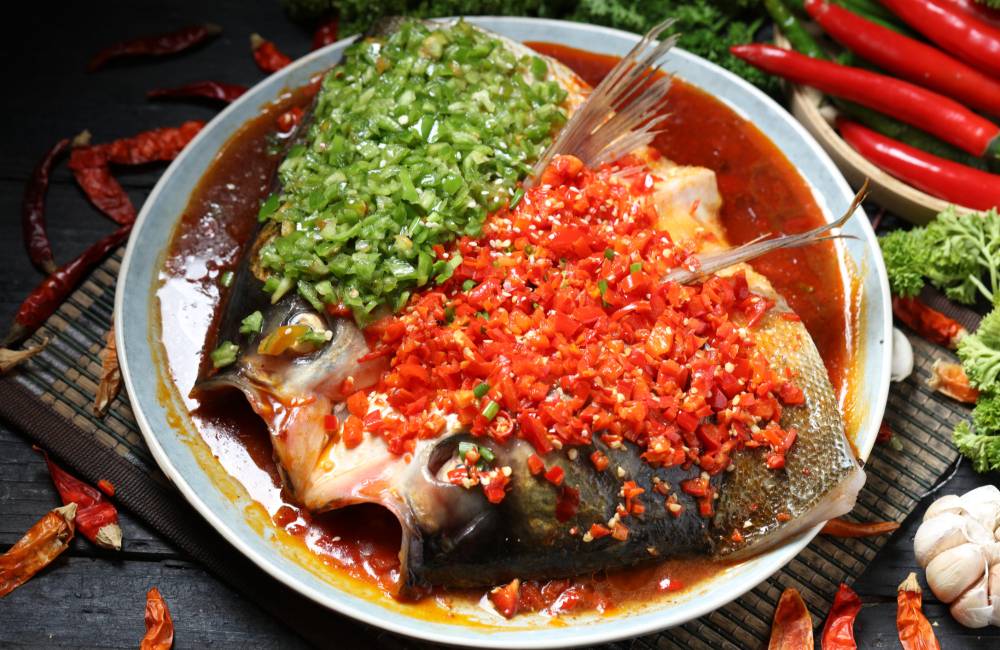 t&ecirc;te de poisson, cuisine du Hunan