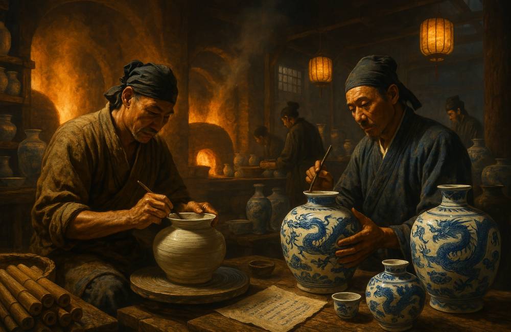Poterie Ming, ateliers de Jingdezhen