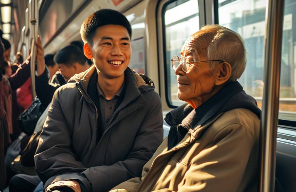 grand-p&egrave;re, petit fils, chine