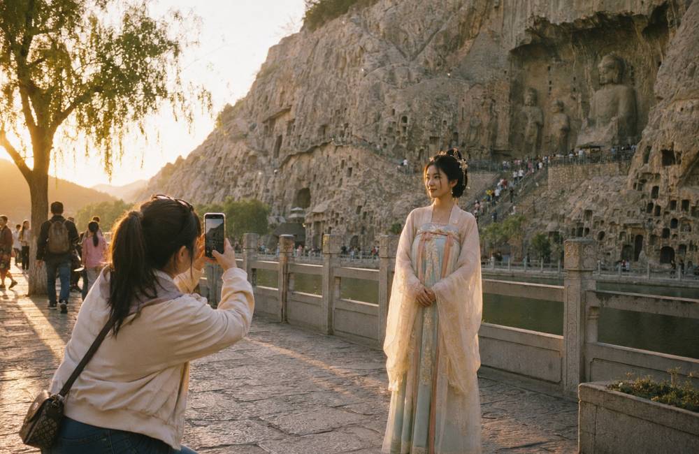 Grottes de Longmen, hanfu