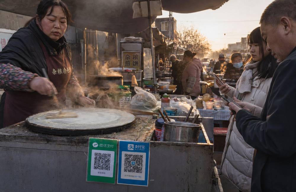 Vendeuse de Jiangbing, Alipay, Wechat
