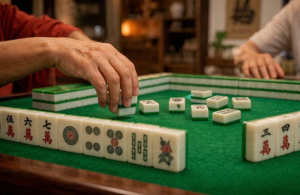 Personnes jouant au Mahjong