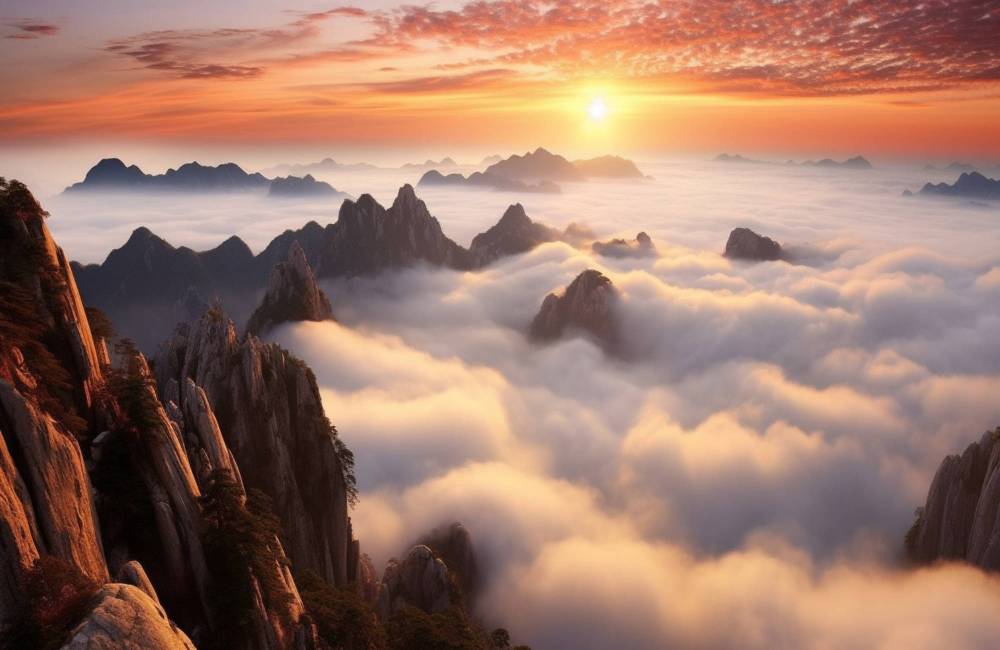 Lever de soleil sur les Montagnes jaunes