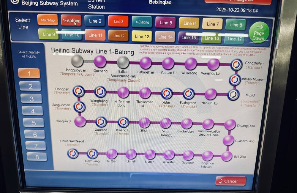 P&eacute;kin, m&eacute;tro