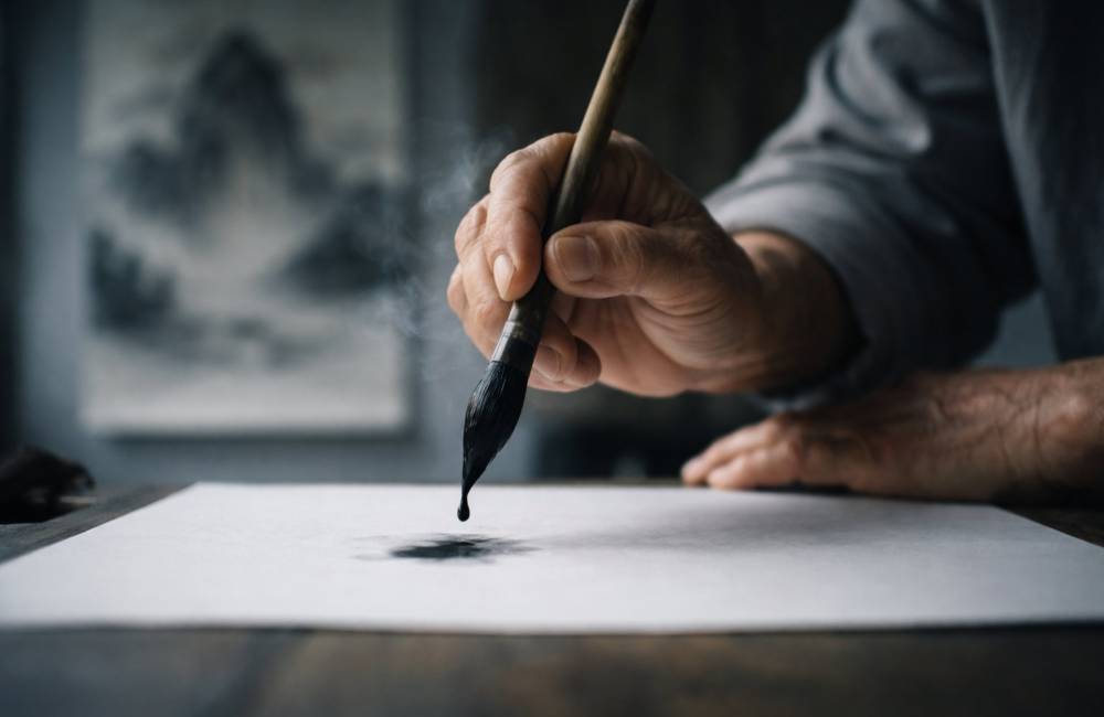peinture &agrave; l'encre