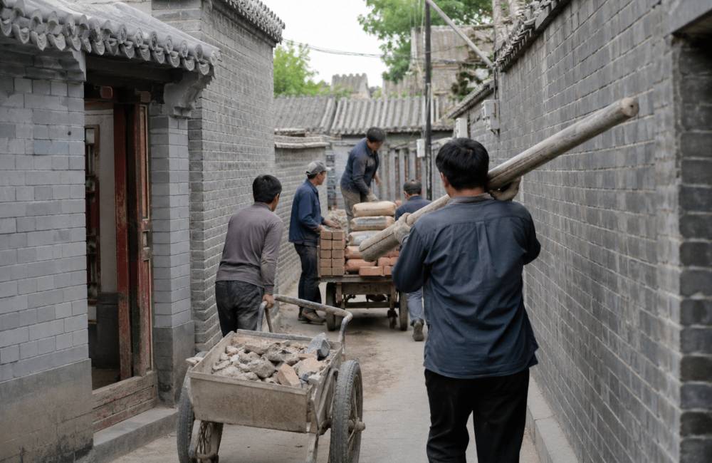 hutong, travaux