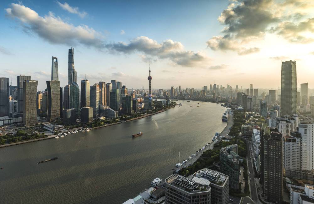 Le quartier de Lujiazui &agrave; c&ocirc;t&eacute; du Huangpu