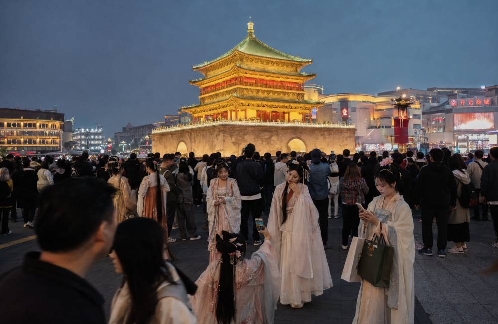 hanfu, tour de la Cloche, xi'an