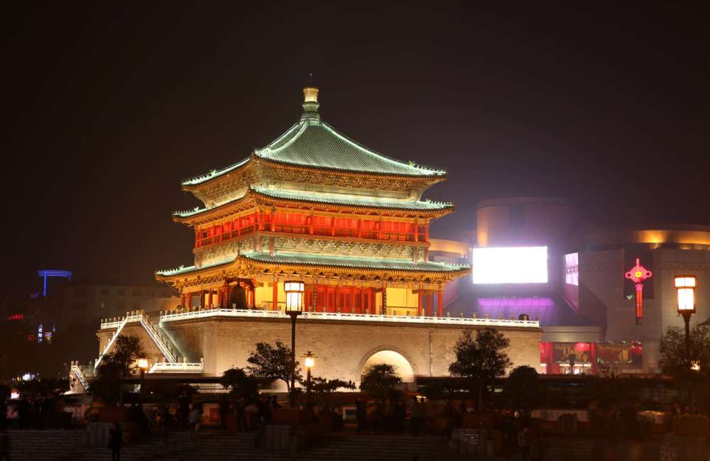 Tour du tambour, xi'an, nuit