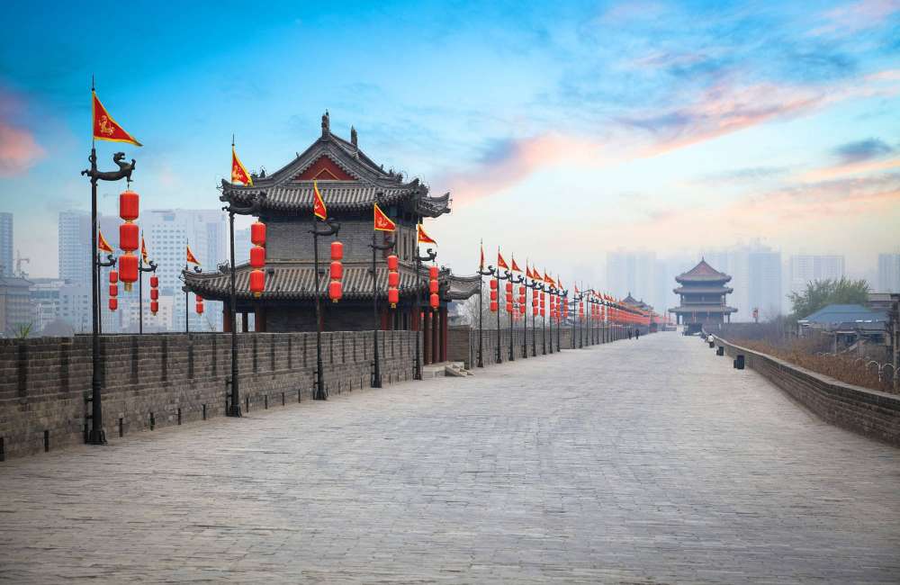 Remparts, fortifications, xi'an, nuit