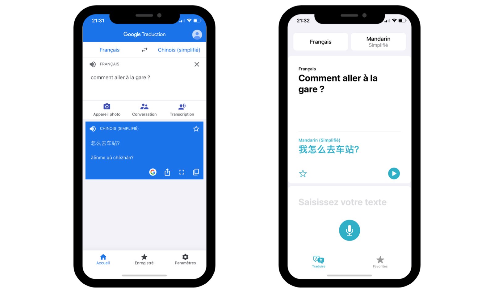 Google Translate et Apple Traduire pour partir en Chine sans parler mandarin