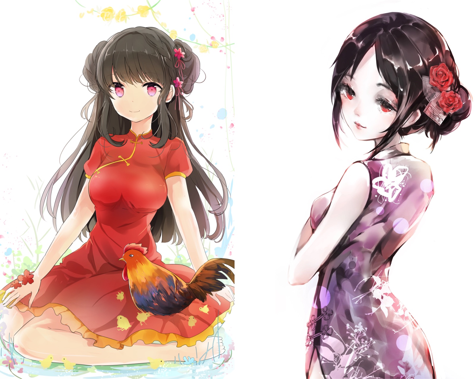 m&eacute;lange de manga et robe qipao