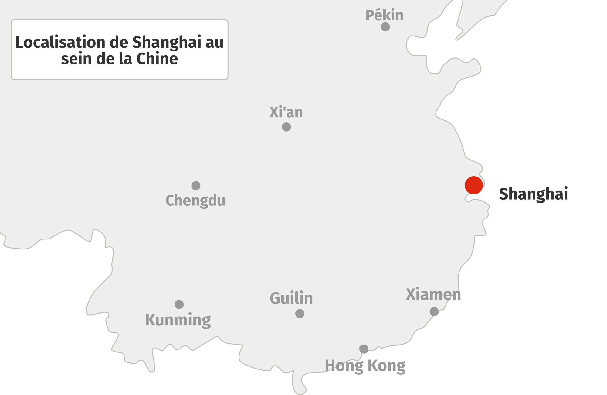 O&ugrave; se trouve Shanghai en Chine